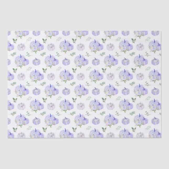 Papier Mousseline Floral Citrouille pourpre (Recto)