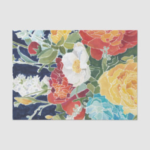 Papier Mousseline Floral de minuit I