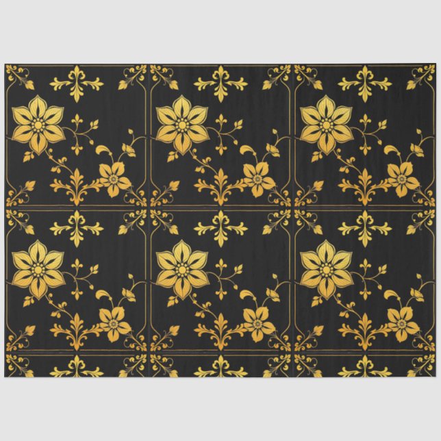 Papier Mousseline Floral Elegant Luxury Collection Populaire (Recto)