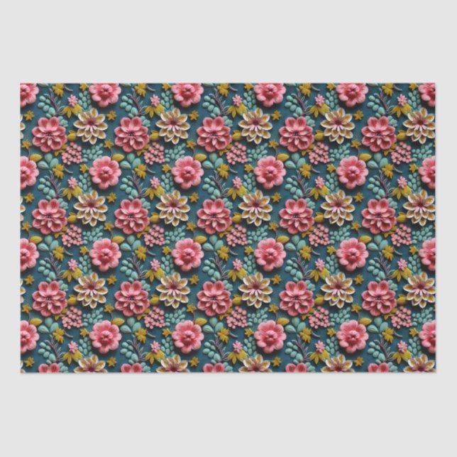 Papier Mousseline Floral incorporé (Recto)