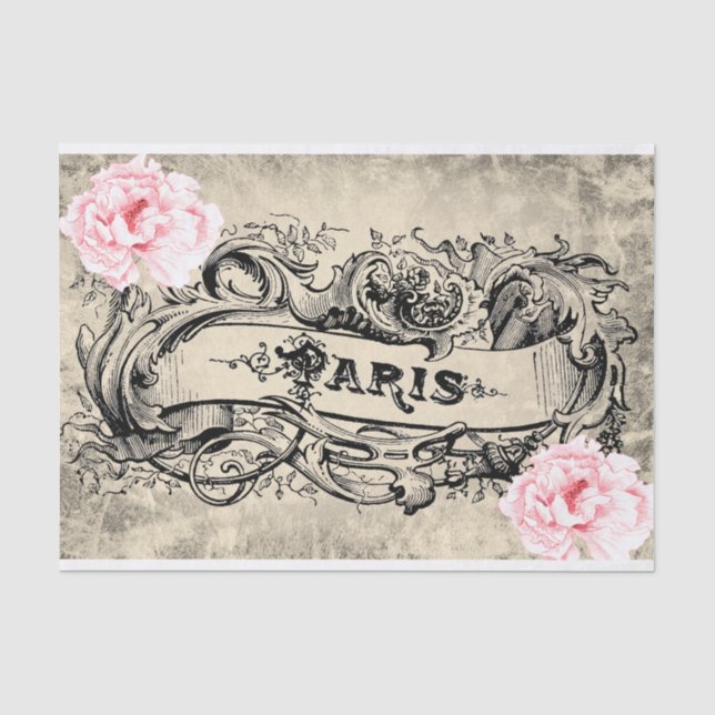 Papier Mousseline Floral parisien (Recto)