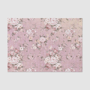 Papier Mousseline Floral rose