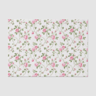 Papier Mousseline Floral Rose Cottage Motif
