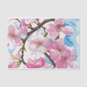 Papier Mousseline Floral rose pâle Sakura Blossom Découpage