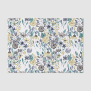 Papier Mousseline Floral Watercolor