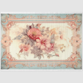 Papier Mousseline Florales encadrées