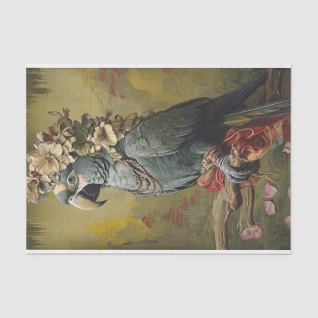 Papier Mousseline Flore de perroquets (Recto)