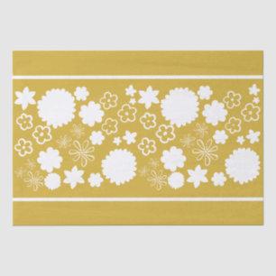 Papier Mousseline Flore d'or modèle de fête Découpage