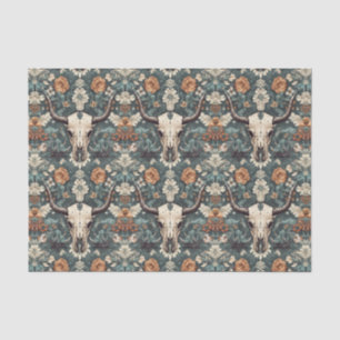 Papier Mousseline Flore du crâne du Boho occidental