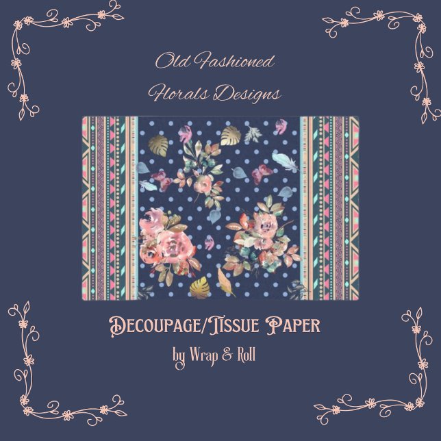 Papier Mousseline Flore et design aztèque (Créateur téléchargé)