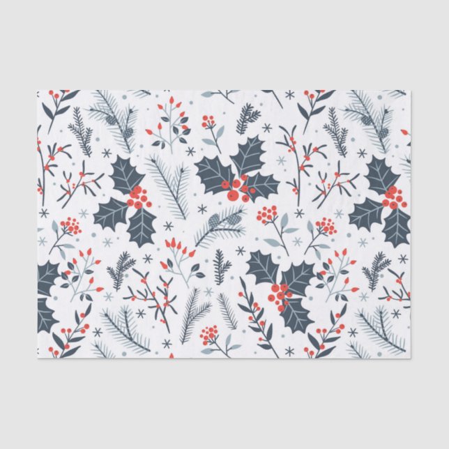 Papier Mousseline Flore hivernale (Recto)
