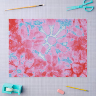 Papier Mousseline Flore Teint Hippie Fleurs rose bleu Découpage