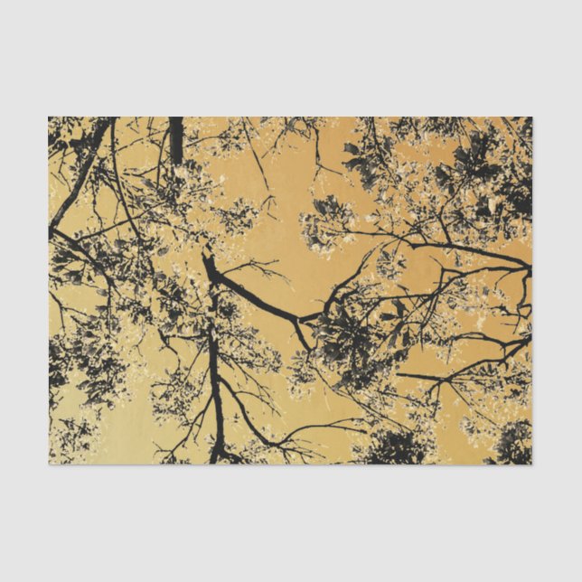 Papier Mousseline Flores orientales de l'or (Recto)