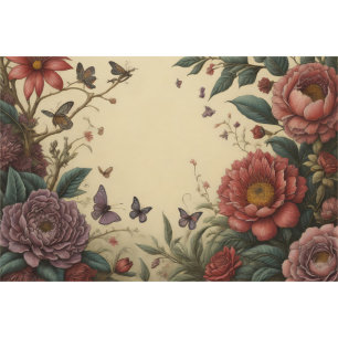 Papier Mousseline Flower poem postcard 6 decoupage tissue paper