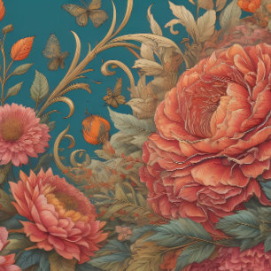 Papier Mousseline Flowers & postcard v5 vintage tissue paper 