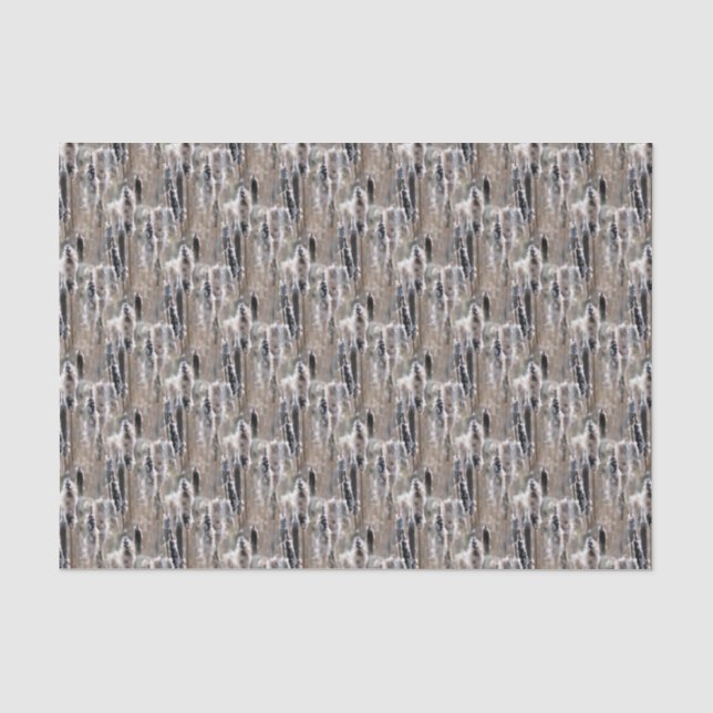 Papier Mousseline Fluffy Cattails Nature Motif (Recto)