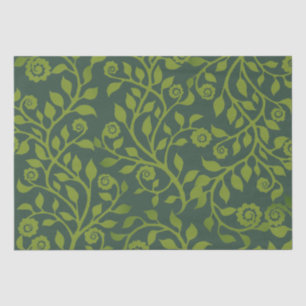 Papier Mousseline Foliage tourbillonnant Elégant Boho Chic Green Nat
