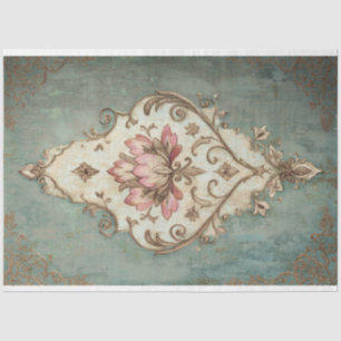 Papier Mousseline Fond à motif floral shabby chic démêlé