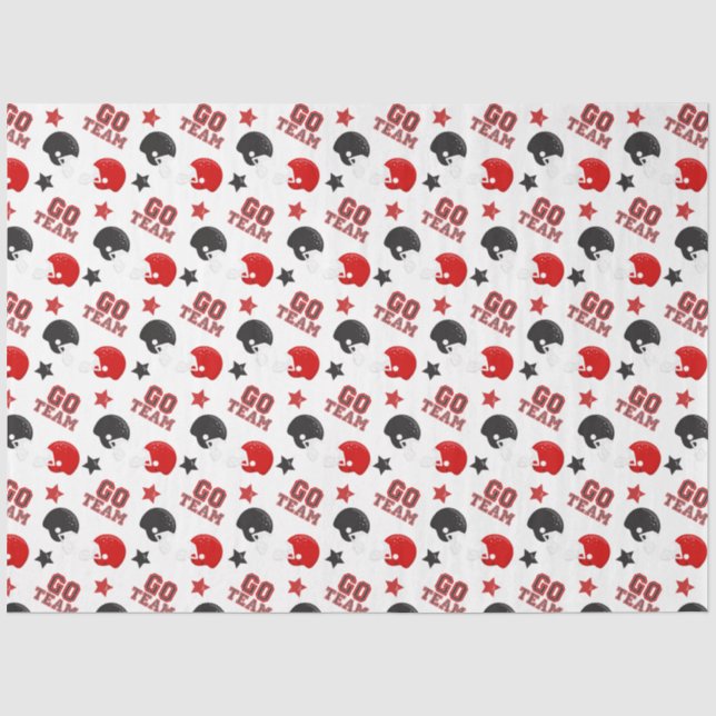 Papier Mousseline Football américain Motifs rouges et noirs (Recto)