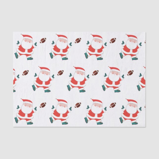 Papier Mousseline Football Noël Cadeau papier Tissu (Recto)