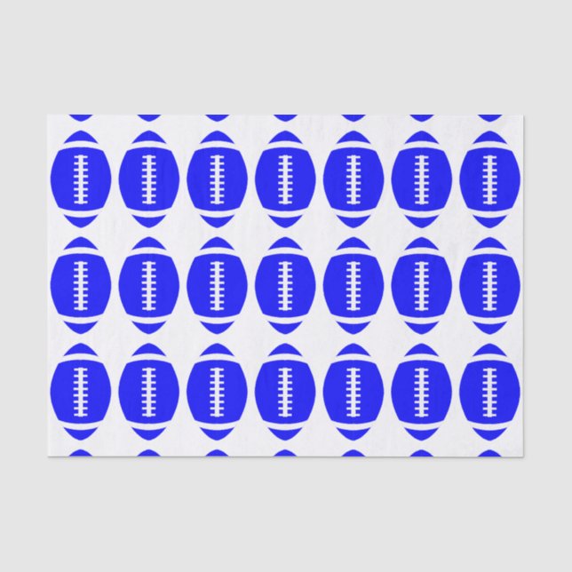 Papier Mousseline Football Party Blue Footballs Enveloppement cadeau (Recto)