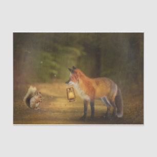 Papier Mousseline Forêt d'automne de Fox Squirrel