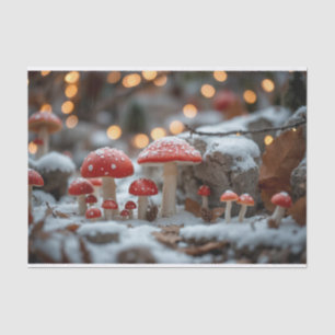Papier Mousseline Forêt de champignons magiques à Noël