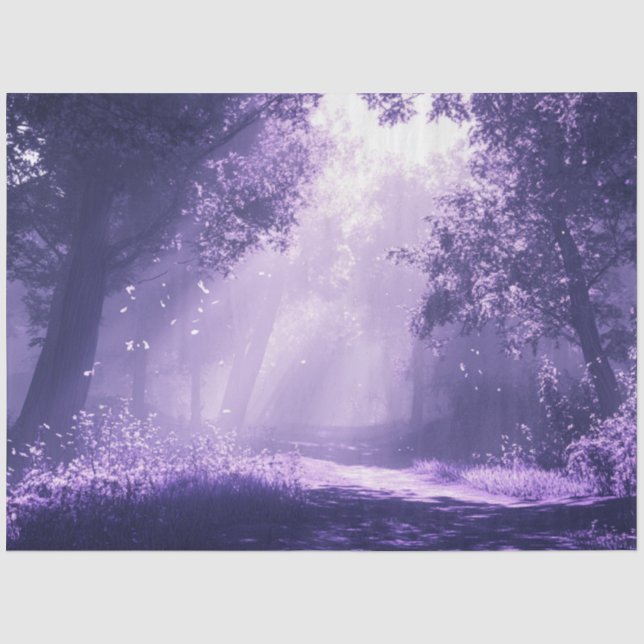 Papier Mousseline Forêt de teinte violette mystique de découpage (Recto)