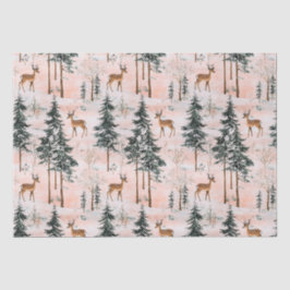 Papier Mousseline Forêt d'hiver enchantée