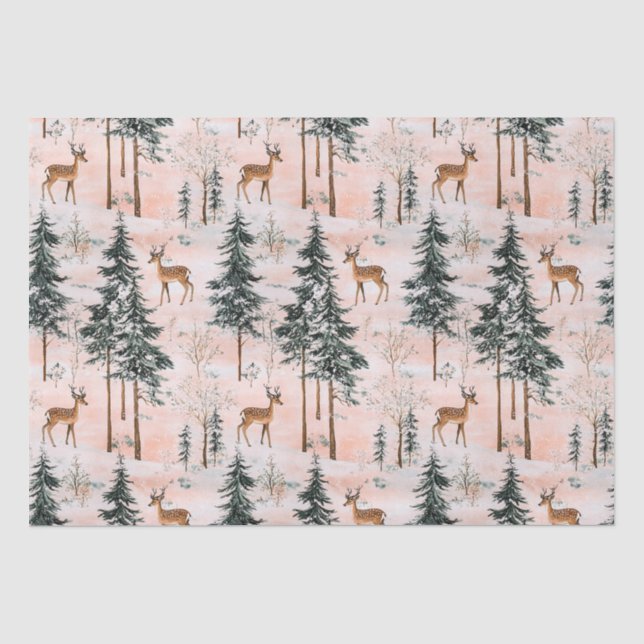 Papier Mousseline Forêt d'hiver enchantée (Recto)