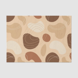 Papier Mousseline Formes organiques de ton terrestre motif