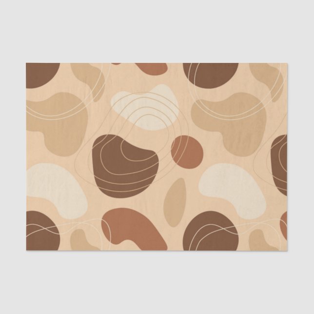 Papier Mousseline Formes organiques de ton terrestre motif (Recto)