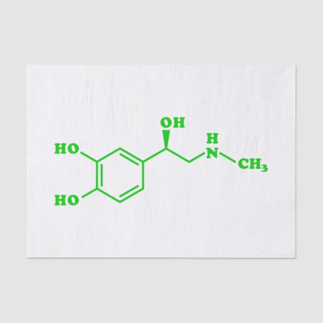 Papier Mousseline Formule chimique moléculaire d'adrénaline (Recto)