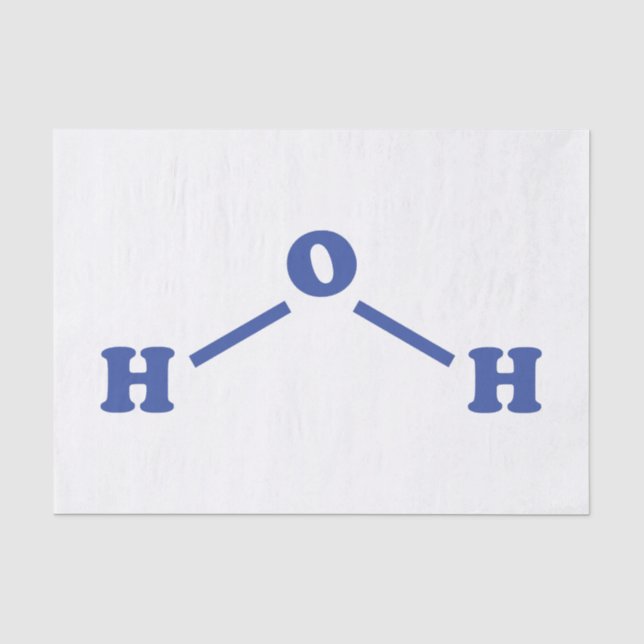 Papier Mousseline Formule chimique moléculaire de l'eau (Recto)