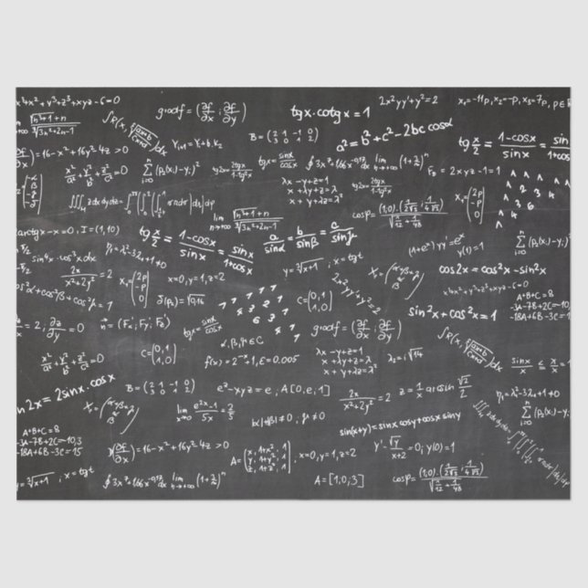 Papier Mousseline Formules mathématiques sur tableau noir (Recto)
