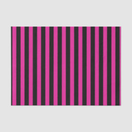 Papier Mousseline Fouchsia et bandes de bonbons noirs