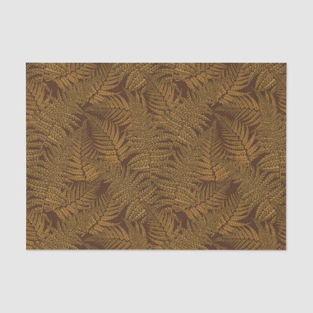 Papier Mousseline Foule automnale sur brun (Recto)