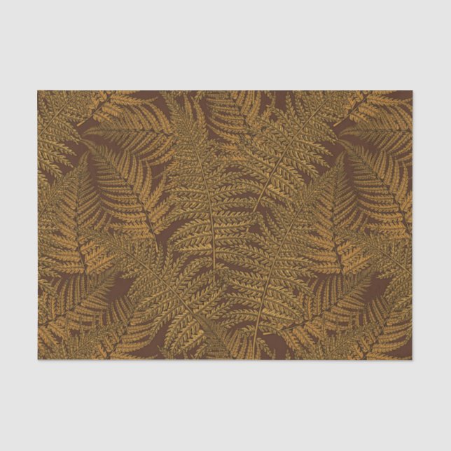 Papier Mousseline Foule automnale sur brun (Recto)
