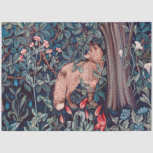 Papier Mousseline Fox dans la forêt, William Morris