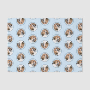 Papier Mousseline Foxhound Painting Cute Original Chien Art