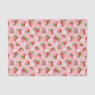 Papier Mousseline Fraise à papillon