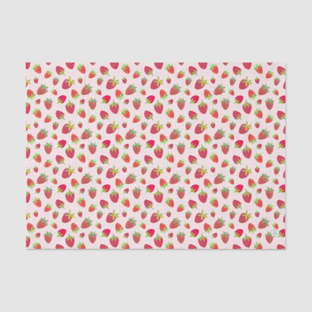 Papier Mousseline Fraise chic inspirée par la main (Recto)
