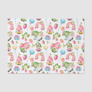 Papier Mousseline Fraise Gnome Garden Anniversaire de la petite fill
