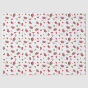 Papier Mousseline Fraises d'aquarelle rouge