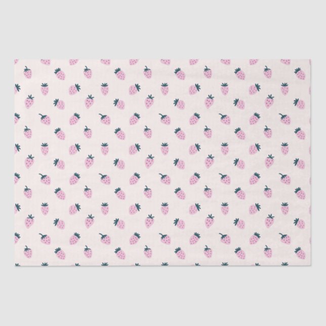 Papier Mousseline fraises rose (Recto)
