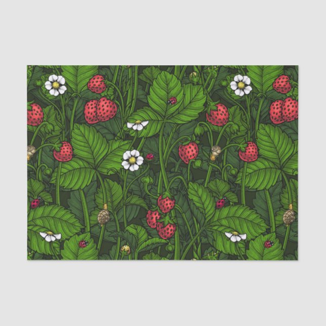 Papier Mousseline Fraises sauvages (Recto)