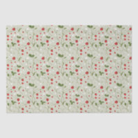 Fraises Sauvages (Gris Chaud) - Papier Tissu