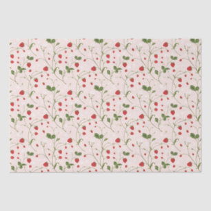 Papier Mousseline Fraises sauvages (lin) - Papier Tissu