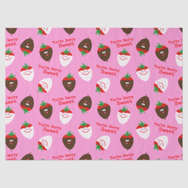 Papier Mousseline Fraises trempées au chocolat de la Saint-Valentin (Recto)