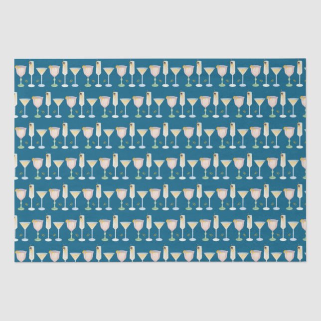 Papier Mousseline Français 75 Martini Bit Ancienne Signature Cocktai (Recto)